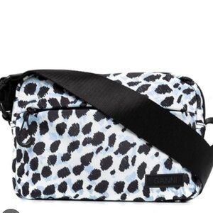 Ganni Festival Tech Crossbody Bag- Animal Print White Black Blue